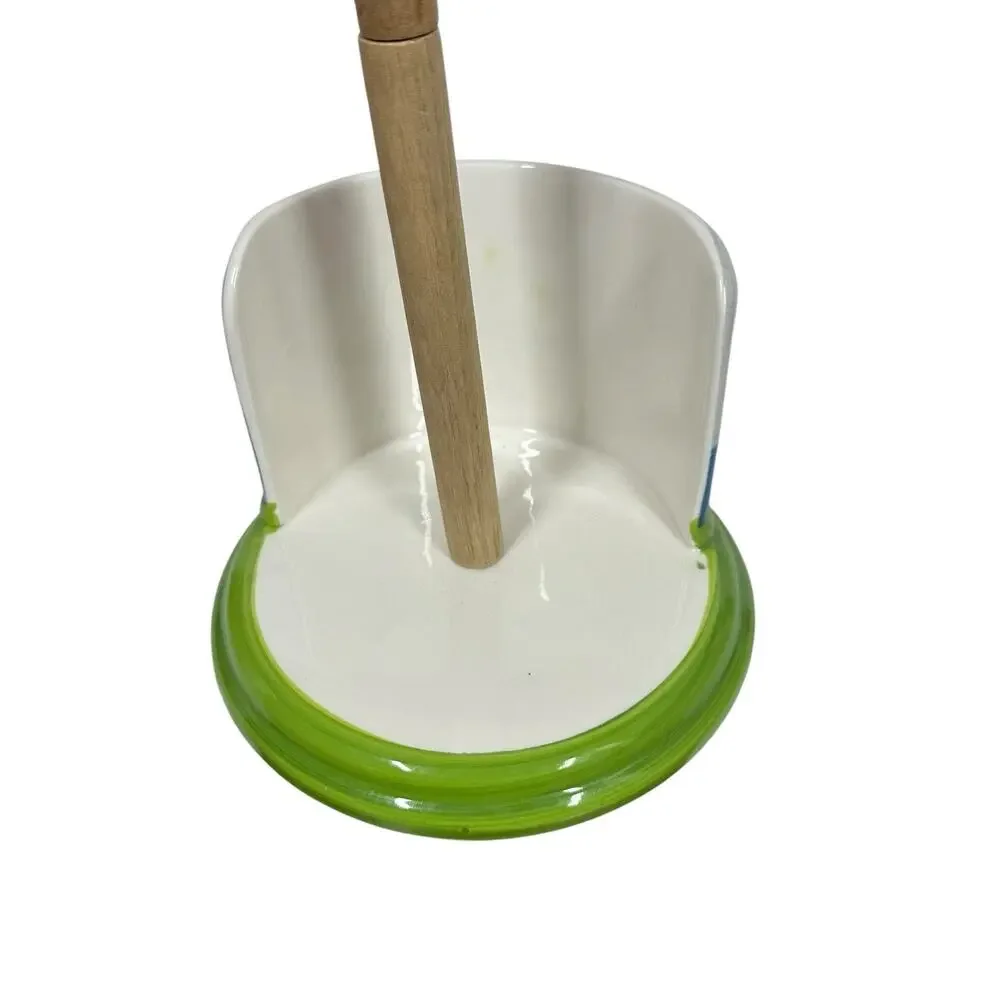 LTD COMMODITIES RV Paper Towel Holder Camping Happy Camper Ceramic Wood Retro